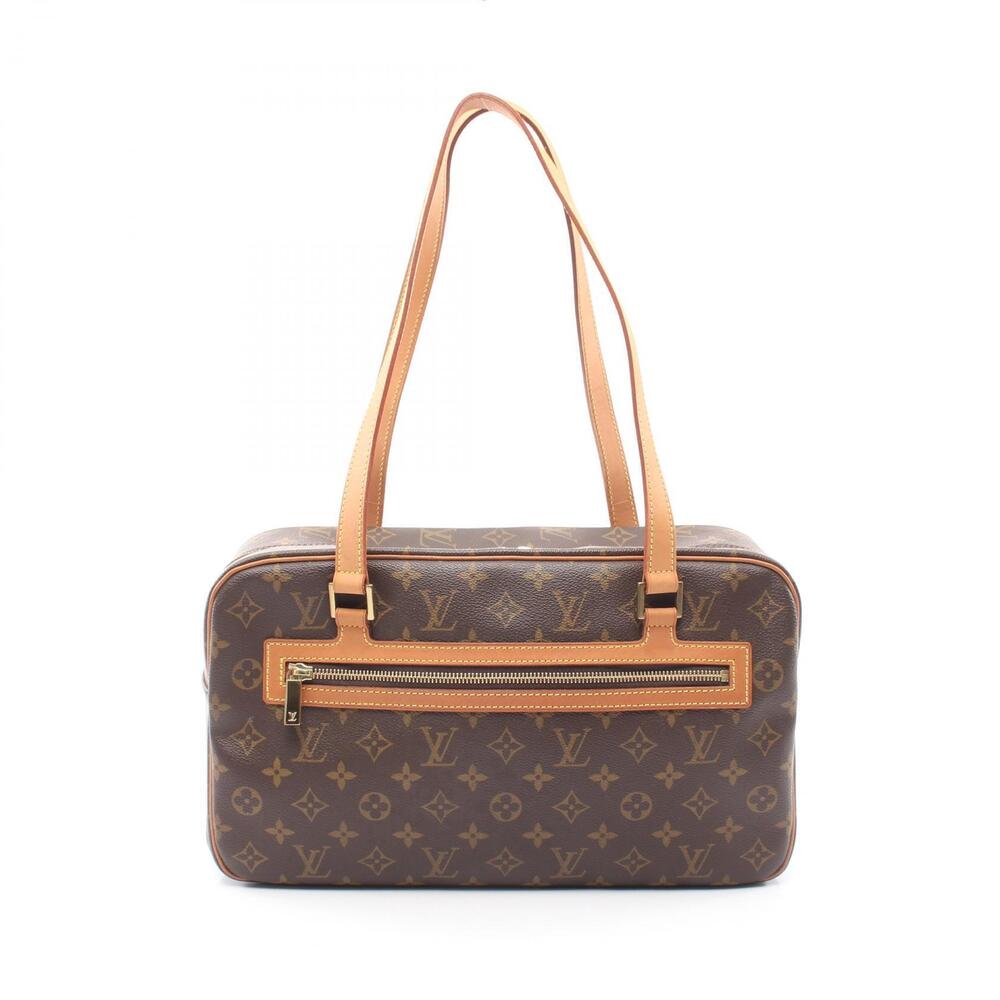 Louis Vuitton Cite Canvas Leather Monogram Shoulder Bag Brown